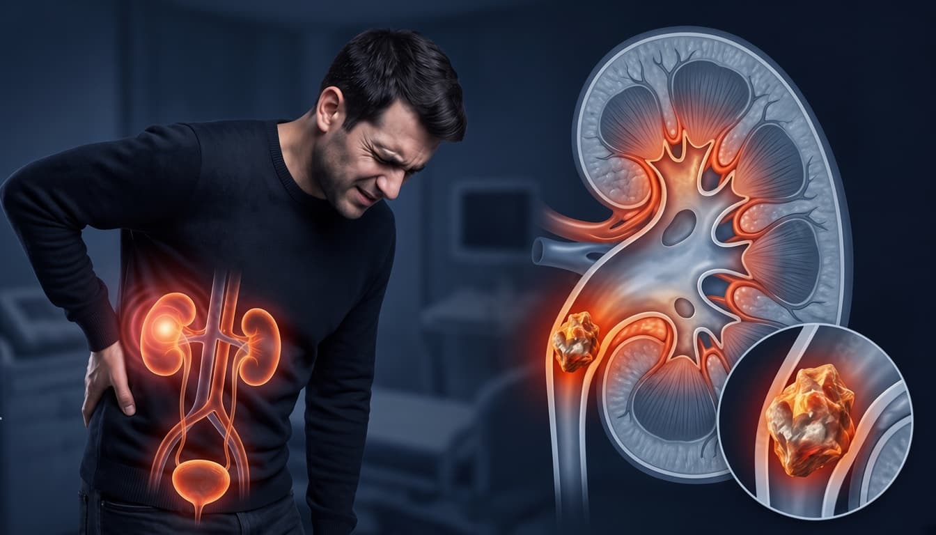 Kidney stone health illustration
